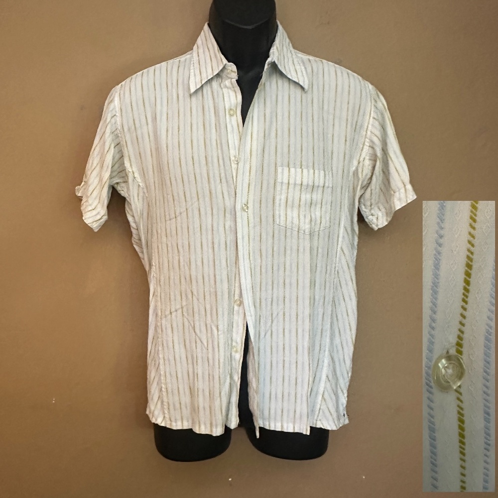 Jaymes Los Angeles Striped Short Sleeve Shirt Medium Gently worn